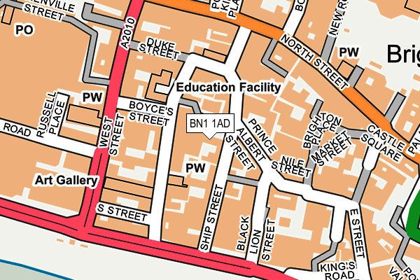 Map of THE PROJECTS BRIGHTON LTD at local scale