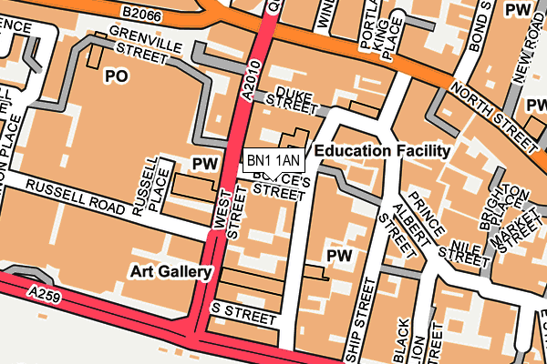 BN1 1AN map - OS OpenMap – Local (Ordnance Survey)