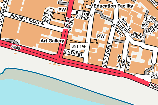 BN1 1AP map - OS OpenMap – Local (Ordnance Survey)