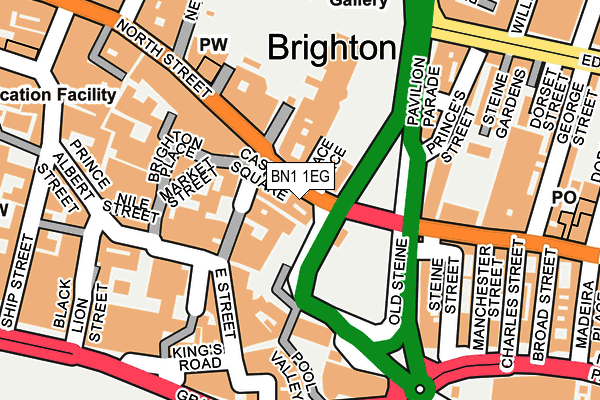 BN1 1EG map - OS OpenMap – Local (Ordnance Survey)