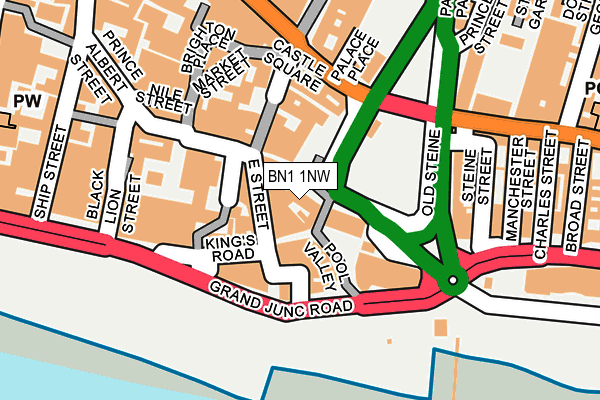 Map of 52 GOLDSTONE ROAD (HOVE) FREEHOLD LIMITED at local scale