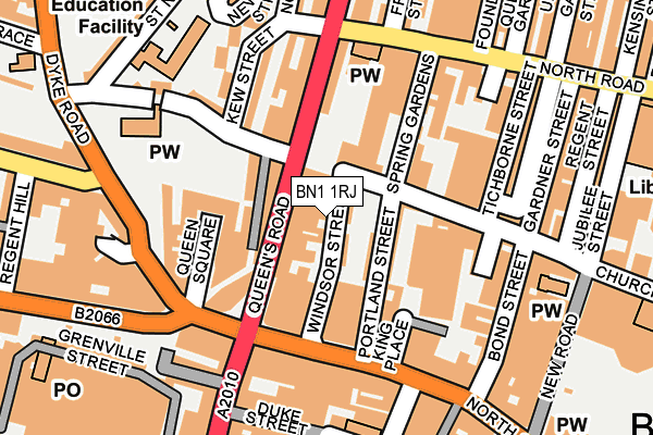 BN1 1RJ map - OS OpenMap – Local (Ordnance Survey)