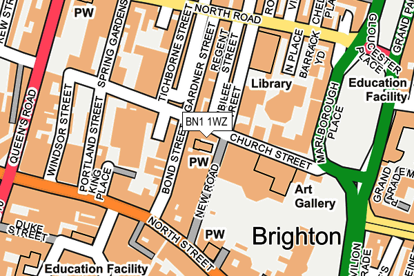 BN1 1WZ map - OS OpenMap – Local (Ordnance Survey)