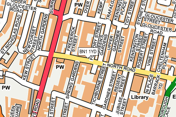 BN1 1YD map - OS OpenMap – Local (Ordnance Survey)