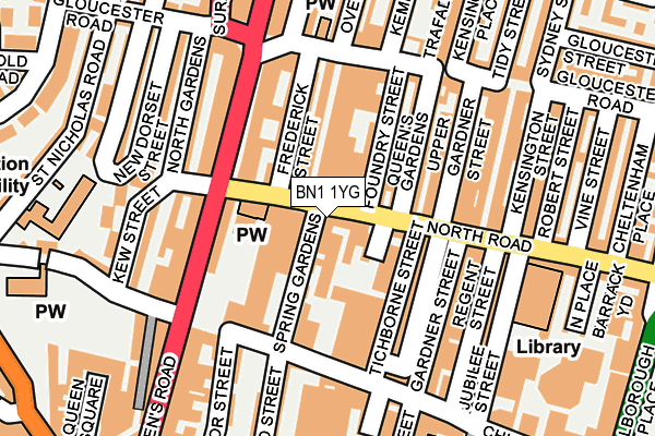 BN1 1YG map - OS OpenMap – Local (Ordnance Survey)
