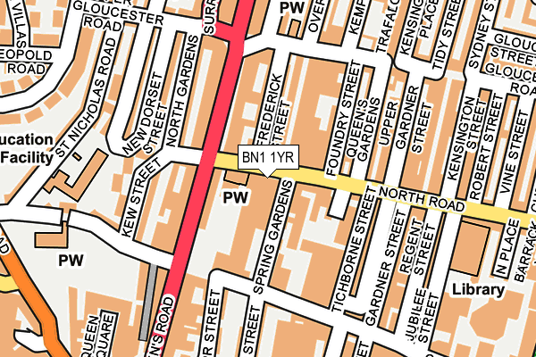 BN1 1YR map - OS OpenMap – Local (Ordnance Survey)