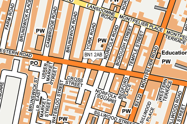 BN1 2AB map - OS OpenMap – Local (Ordnance Survey)