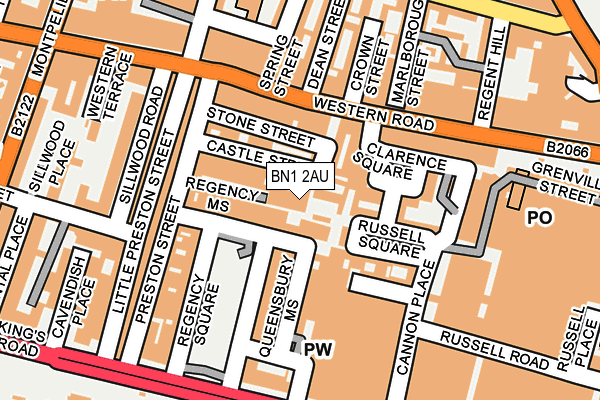 BN1 2AU map - OS OpenMap – Local (Ordnance Survey)