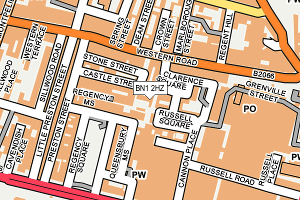 BN1 2HZ map - OS OpenMap – Local (Ordnance Survey)