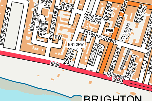 BN1 2PW map - OS OpenMap – Local (Ordnance Survey)
