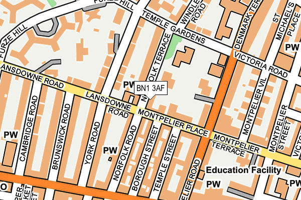 BN1 3AF map - OS OpenMap – Local (Ordnance Survey)