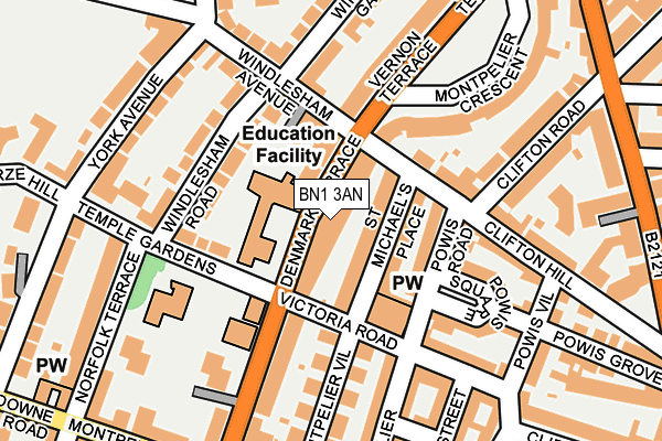 Map of 21 DENMARK TERRACE BRIGHTON LIMITED at local scale