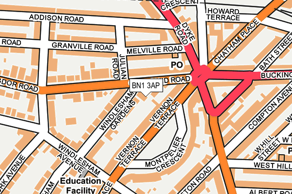 BN1 3AP map - OS OpenMap – Local (Ordnance Survey)
