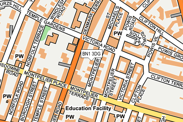 BN1 3DG map - OS OpenMap – Local (Ordnance Survey)