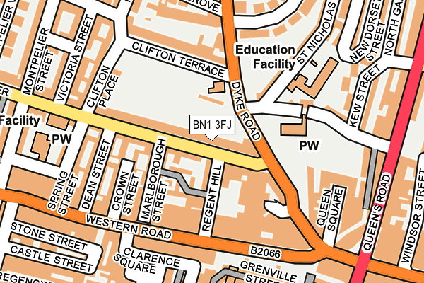 BN1 3FJ map - OS OpenMap – Local (Ordnance Survey)