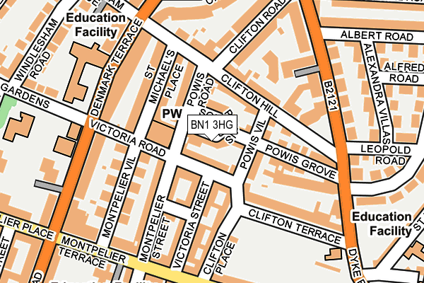 BN1 3HG map - OS OpenMap – Local (Ordnance Survey)