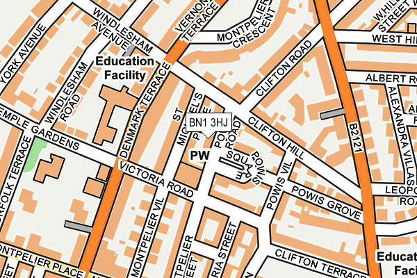 BN1 3HJ map - OS OpenMap – Local (Ordnance Survey)