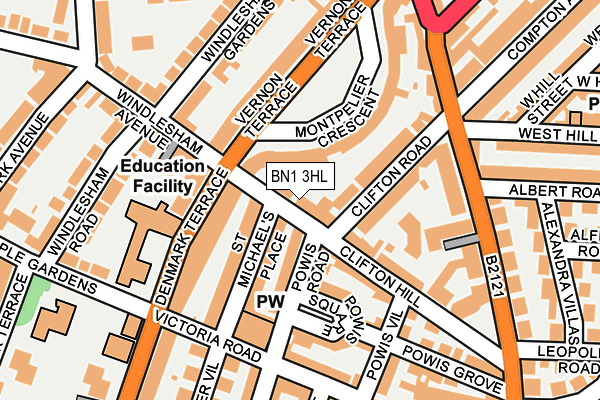 BN1 3HL map - OS OpenMap – Local (Ordnance Survey)