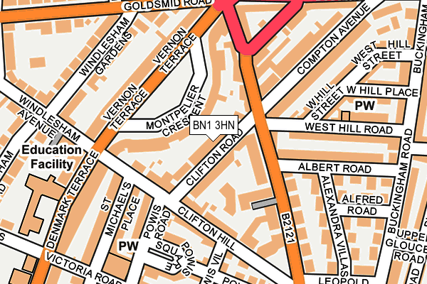 BN1 3HN map - OS OpenMap – Local (Ordnance Survey)