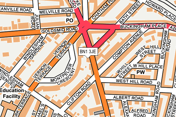 BN1 3JE map - OS OpenMap – Local (Ordnance Survey)