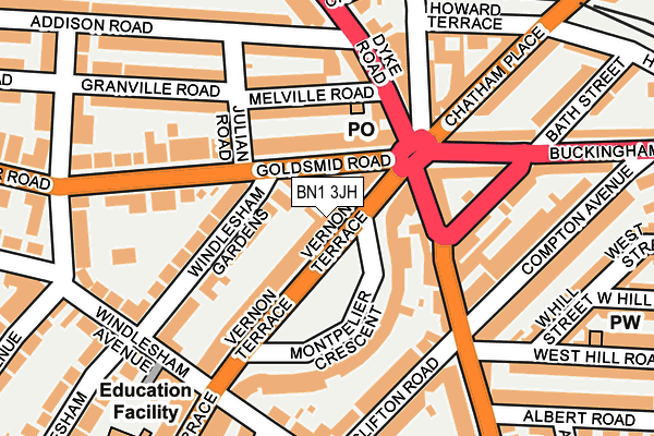 BN1 3JH map - OS OpenMap – Local (Ordnance Survey)