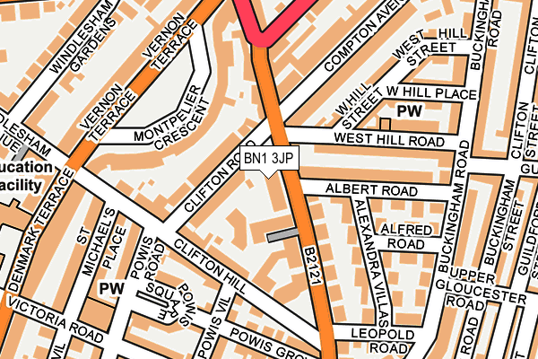 BN1 3JP map - OS OpenMap – Local (Ordnance Survey)