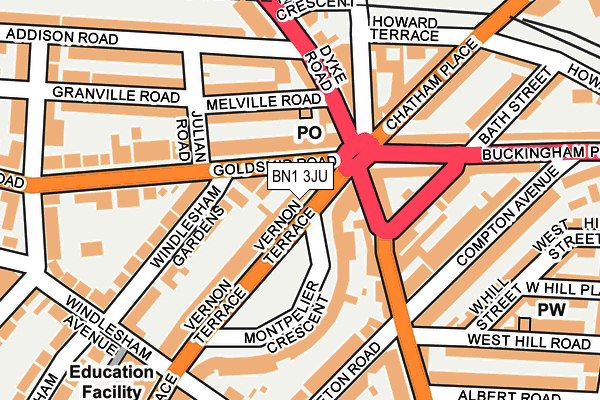 BN1 3JU map - OS OpenMap – Local (Ordnance Survey)