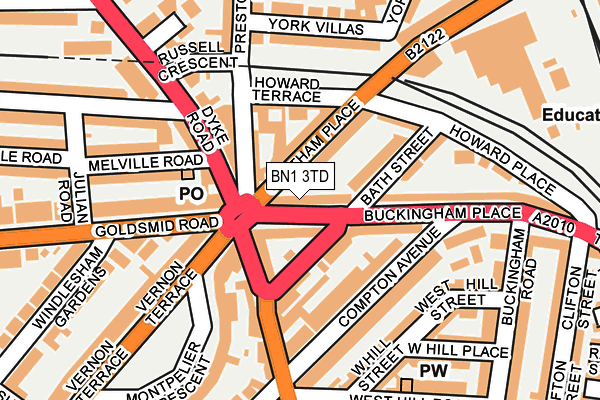 BN1 3TD map - OS OpenMap – Local (Ordnance Survey)