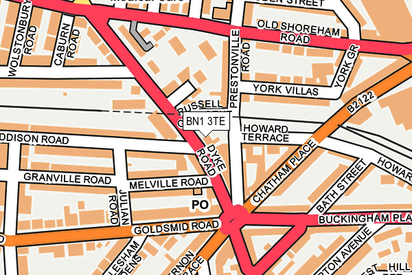 BN1 3TE map - OS OpenMap – Local (Ordnance Survey)