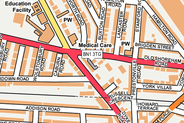 BN1 3TG map - OS OpenMap – Local (Ordnance Survey)