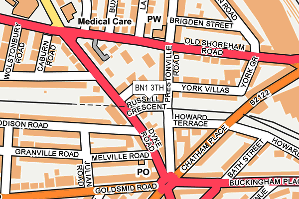 BN1 3TH map - OS OpenMap – Local (Ordnance Survey)