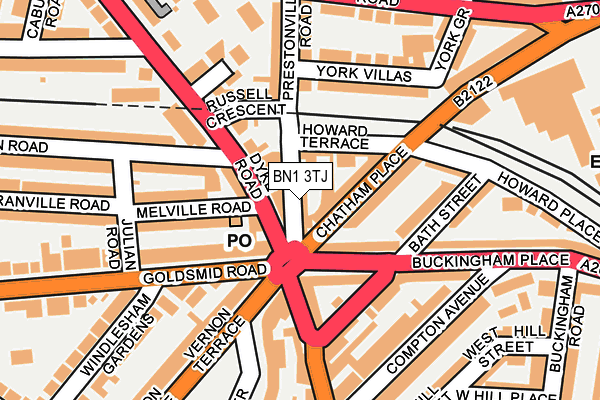 BN1 3TJ map - OS OpenMap – Local (Ordnance Survey)