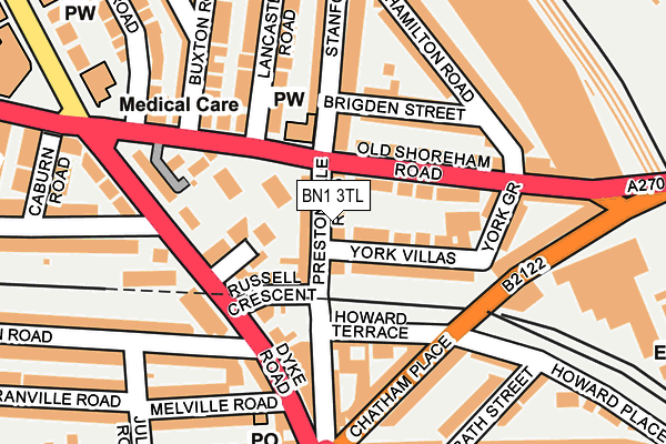BN1 3TL map - OS OpenMap – Local (Ordnance Survey)