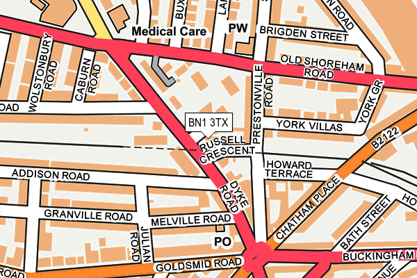 BN1 3TX map - OS OpenMap – Local (Ordnance Survey)