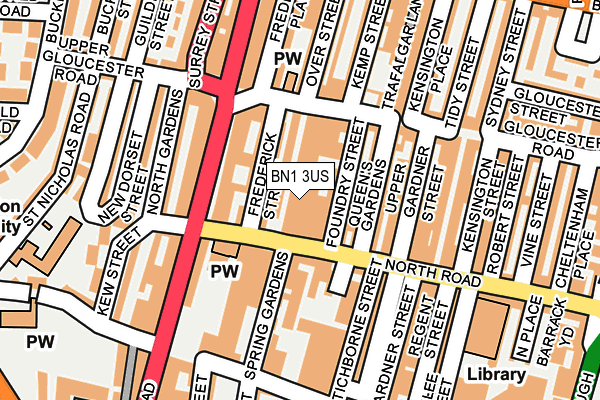 BN1 3US map - OS OpenMap – Local (Ordnance Survey)