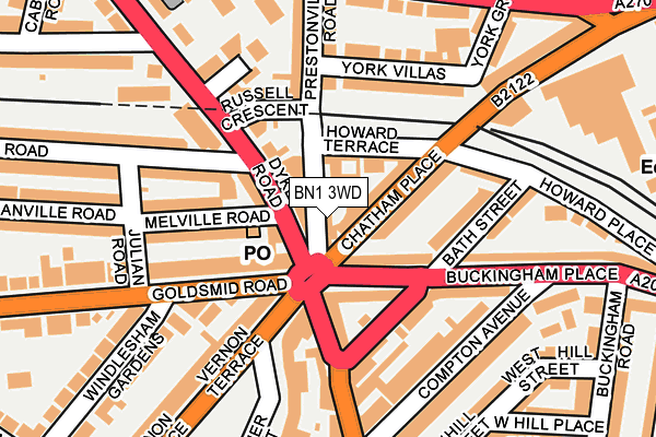 BN1 3WD map - OS OpenMap – Local (Ordnance Survey)