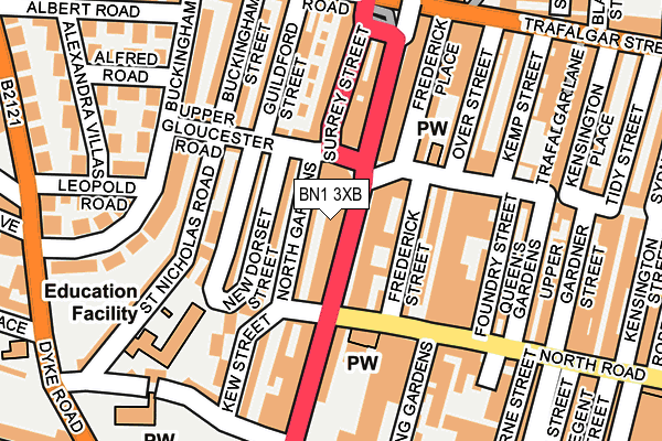 BN1 3XB map - OS OpenMap – Local (Ordnance Survey)
