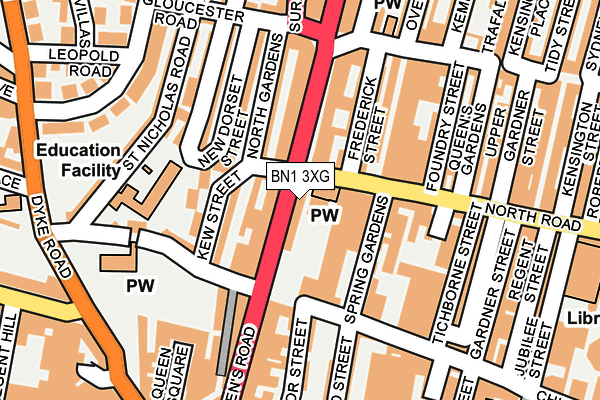 BN1 3XG map - OS OpenMap – Local (Ordnance Survey)