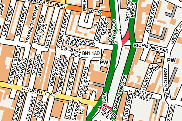 BN1 4AD map - OS OpenMap – Local (Ordnance Survey)