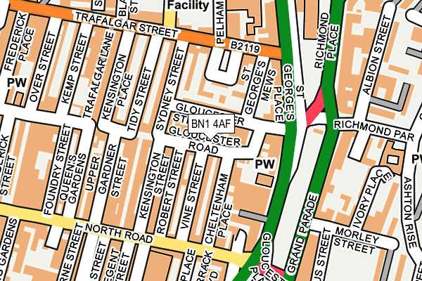 BN1 4AF map - OS OpenMap – Local (Ordnance Survey)