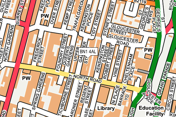 BN1 4AL map - OS OpenMap – Local (Ordnance Survey)