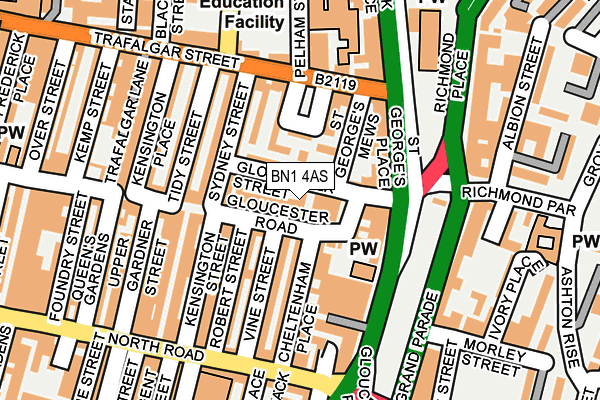 BN1 4AS map - OS OpenMap – Local (Ordnance Survey)