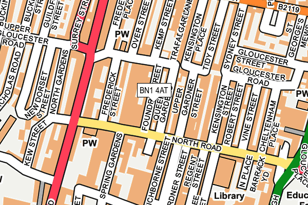 BN1 4AT map - OS OpenMap – Local (Ordnance Survey)
