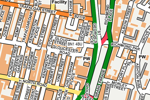 BN1 4BU map - OS OpenMap – Local (Ordnance Survey)