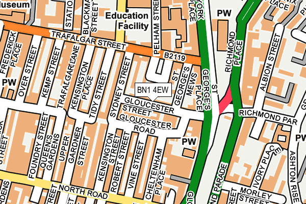 BN1 4EW map - OS OpenMap – Local (Ordnance Survey)