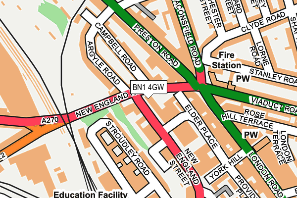 BN1 4GW map - OS OpenMap – Local (Ordnance Survey)