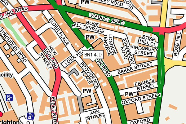 BN1 4JD map - OS OpenMap – Local (Ordnance Survey)