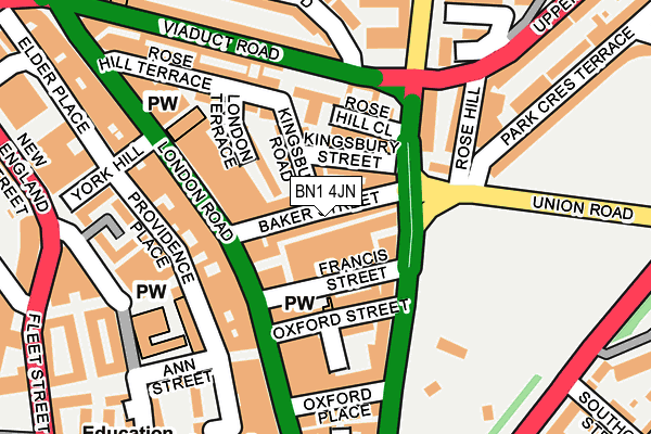 BN1 4JN map - OS OpenMap – Local (Ordnance Survey)