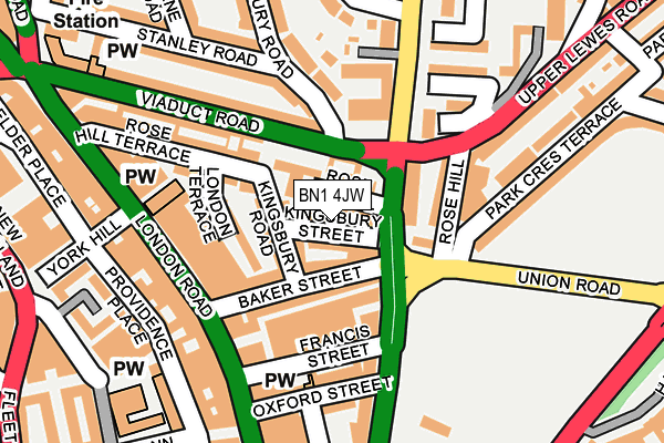 BN1 4JW map - OS OpenMap – Local (Ordnance Survey)
