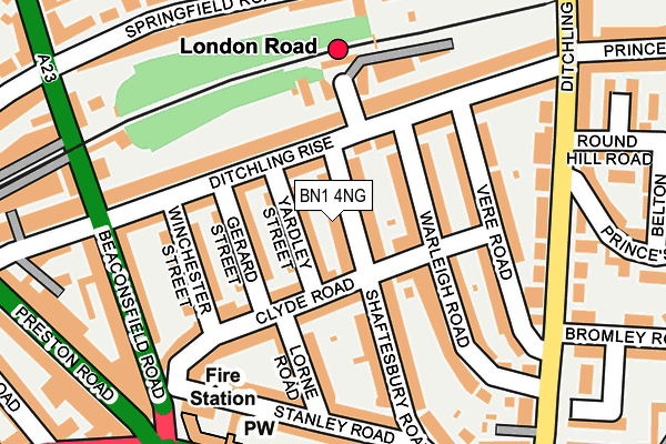 BN1 4NG map - OS OpenMap – Local (Ordnance Survey)